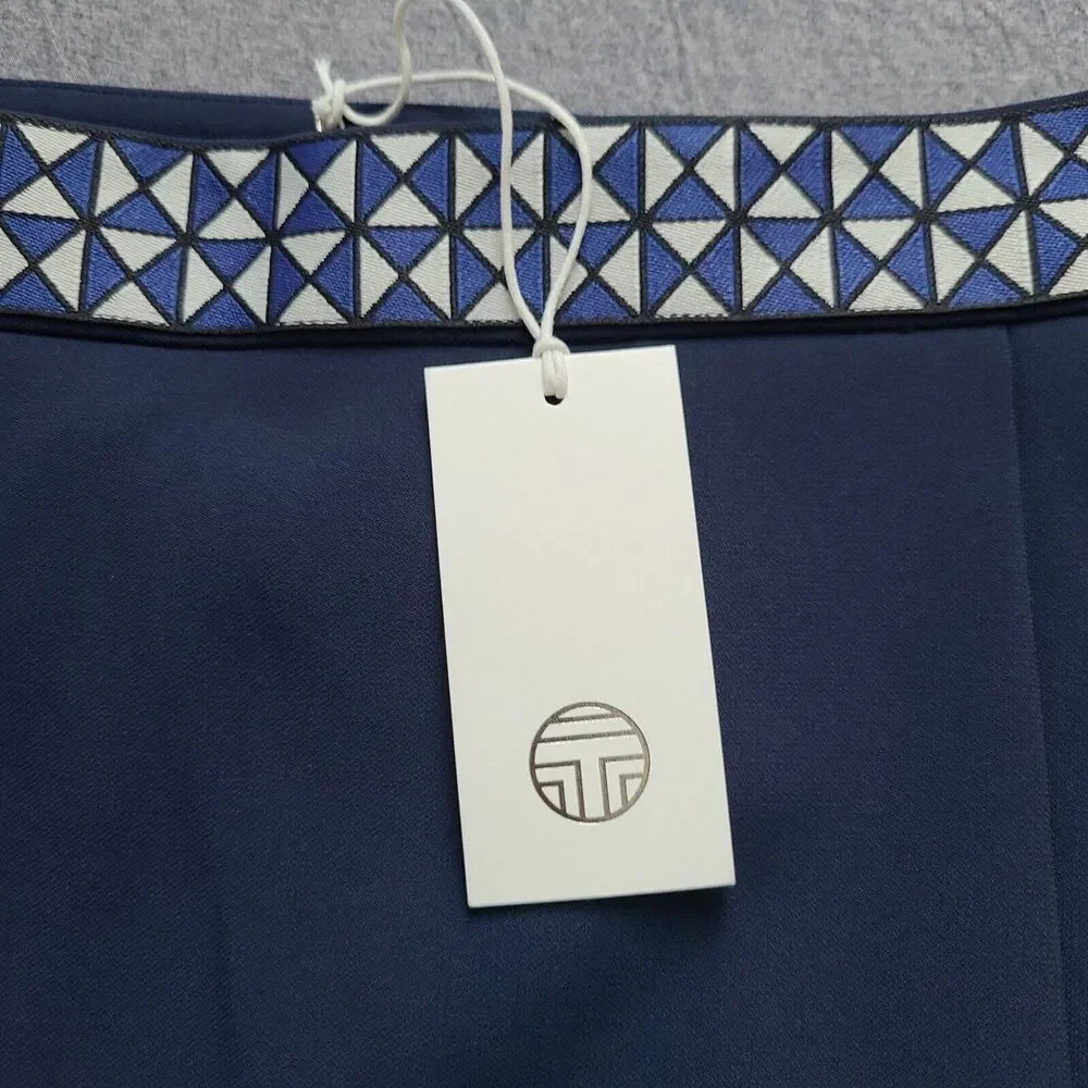 Tory Burch Sport Twill Skort Sz 14 Navy Blue Tennis Skirt Pleaded new